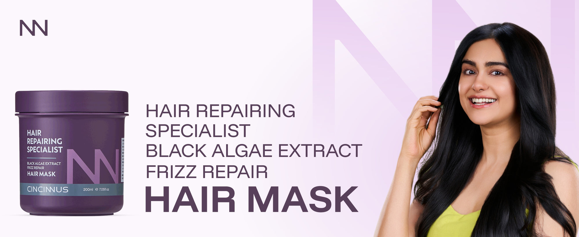 Frizz Repair Hair Mask | Black Algae Extract | Deep Conditioning & Anti-Frizz Hair Treatment | For Dry & Damaged Hair