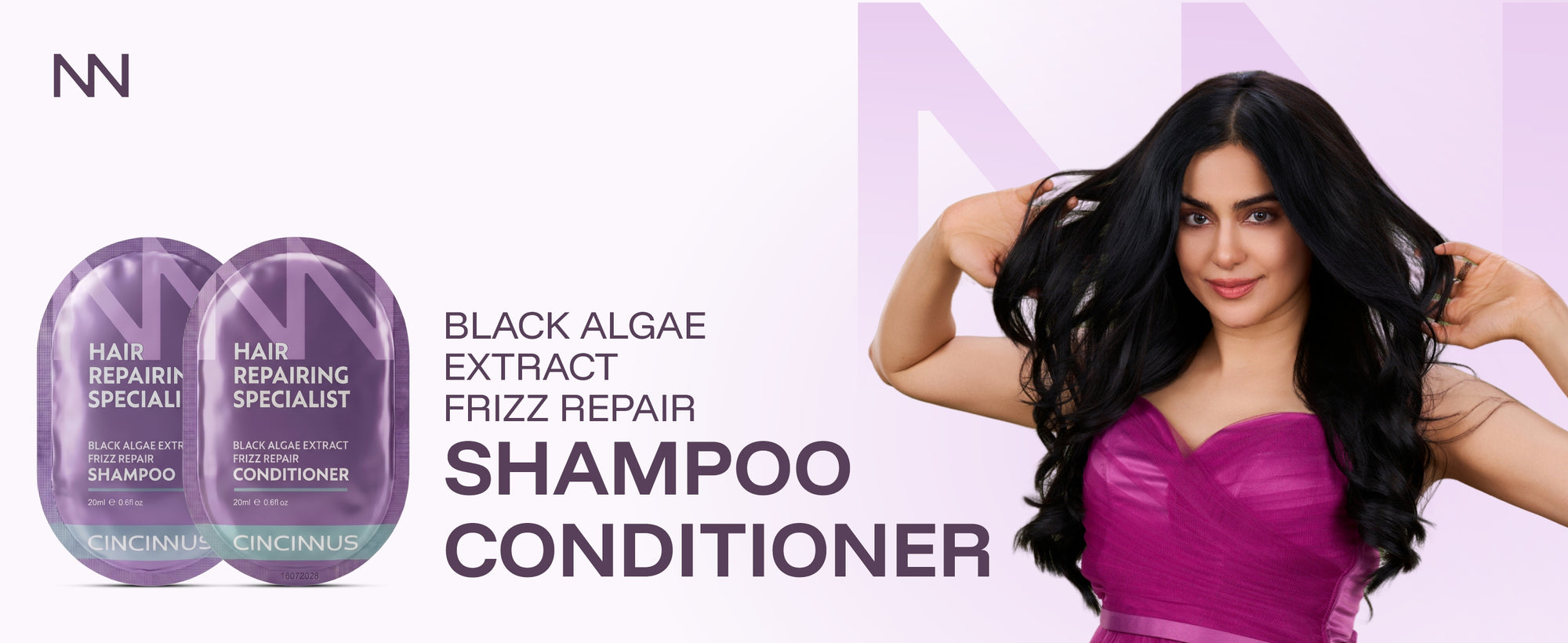 Black Algae Extract Frizz Repair Travel Duo (5 Shampoo + 5 Conditioner).