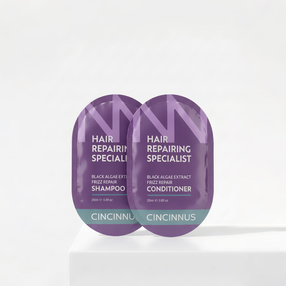 Black Algae Extract Frizz Repair Travel Duo (5 Shampoo + 5 Conditioner).