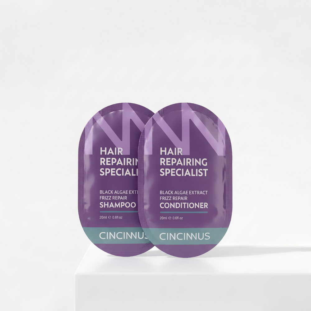 Black Algae Extract Frizz Repair Travel Duo (5 Shampoo + 5 Conditioner).
