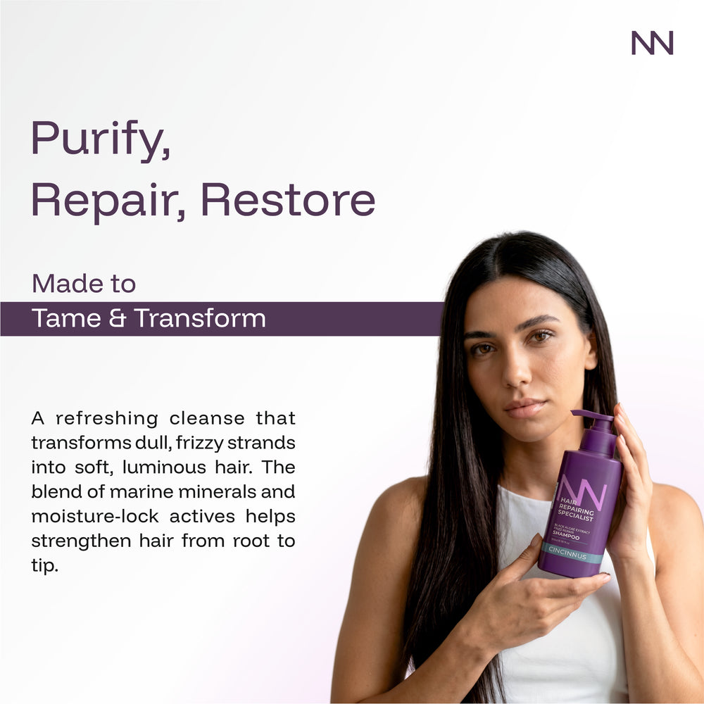 Frizz Repair Shampoo & Hair Mask Combo | Black Algae Extract | Anti-Frizz, Smooth & Deep Nourishing Hair Care for Dry & Damaged Hair