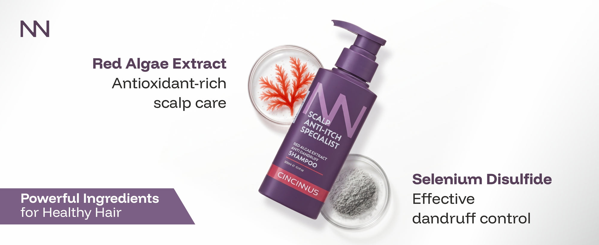 Anti-Dandruff Shampoo | Red Algae Extract | Controls Dandruff, Itchy & Flaky Scalp | Gentle Daily Use Shampoo for All Hair Types