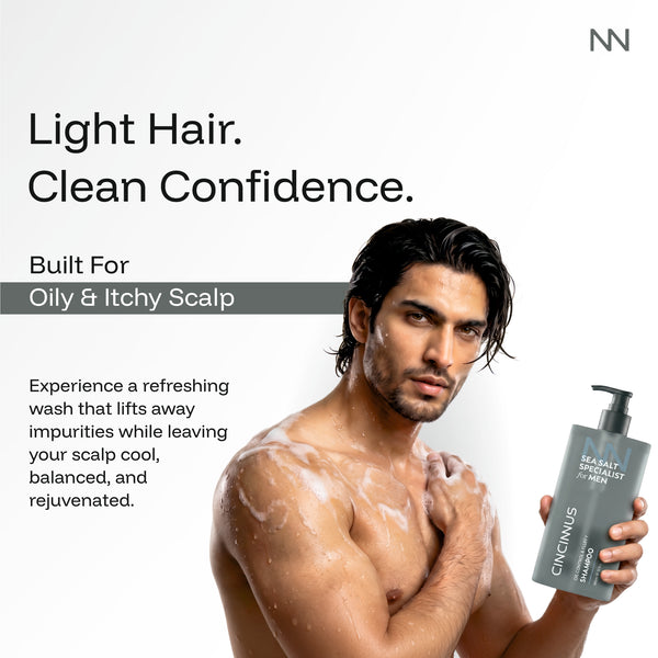 Oil Control Fluffy Shampoo | Controls Excess Oil & Adds Volume | Refreshing Shampoo for Oily Scalp & Greasy Hair, For Men