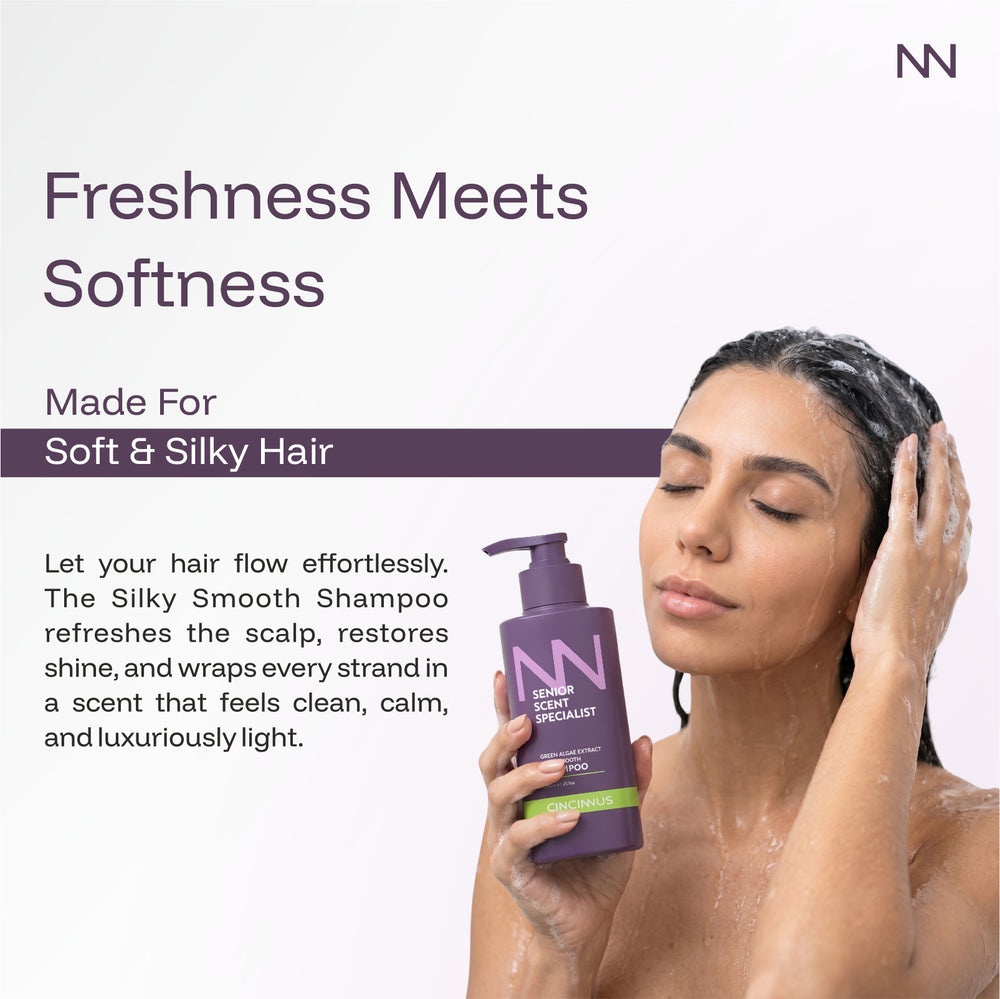 Silky Smooth Shampoo | Green Algae Extract | Soft, Shiny & Smooth Hair | Nourishing Shampoo for Dull & Rough Hair