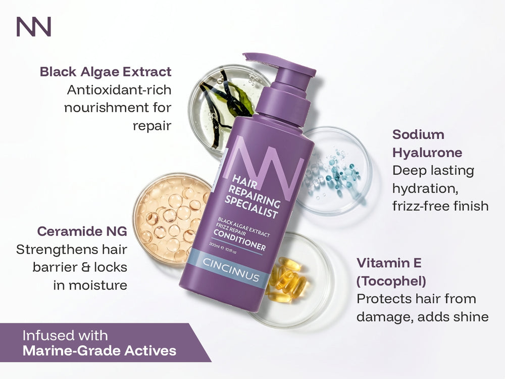 Frizz Repair Conditioner | Black Algae Extract | Smoothens & Controls Frizz | Nourishing Conditioner for Dry & Frizzy Hair