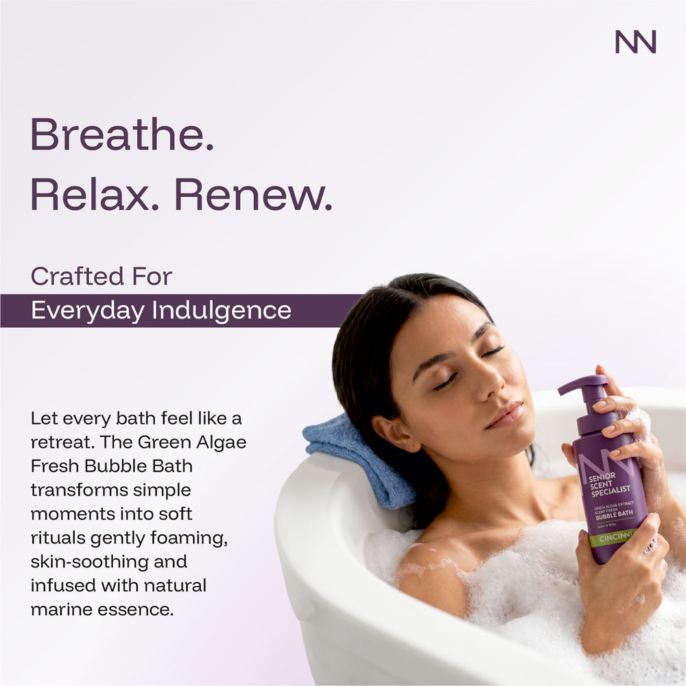 Scent Fresh Bubble Bath | Green Algae Extract | Refreshing & Moisturizing Bath Gel | Gentle Cleanse for All Skin Types
