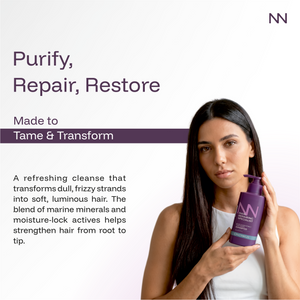 Frizz Repair Shampoo | Black Algae Extract | Smooth & Anti-Frizz Hair Care | Nourishing Shampoo for Dry & Frizzy Hair