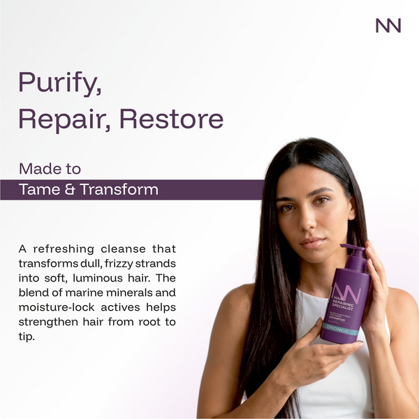 Frizz Repair Shampoo | Black Algae Extract | Smooth & Anti-Frizz Hair Care | Nourishing Shampoo for Dry & Frizzy Hair