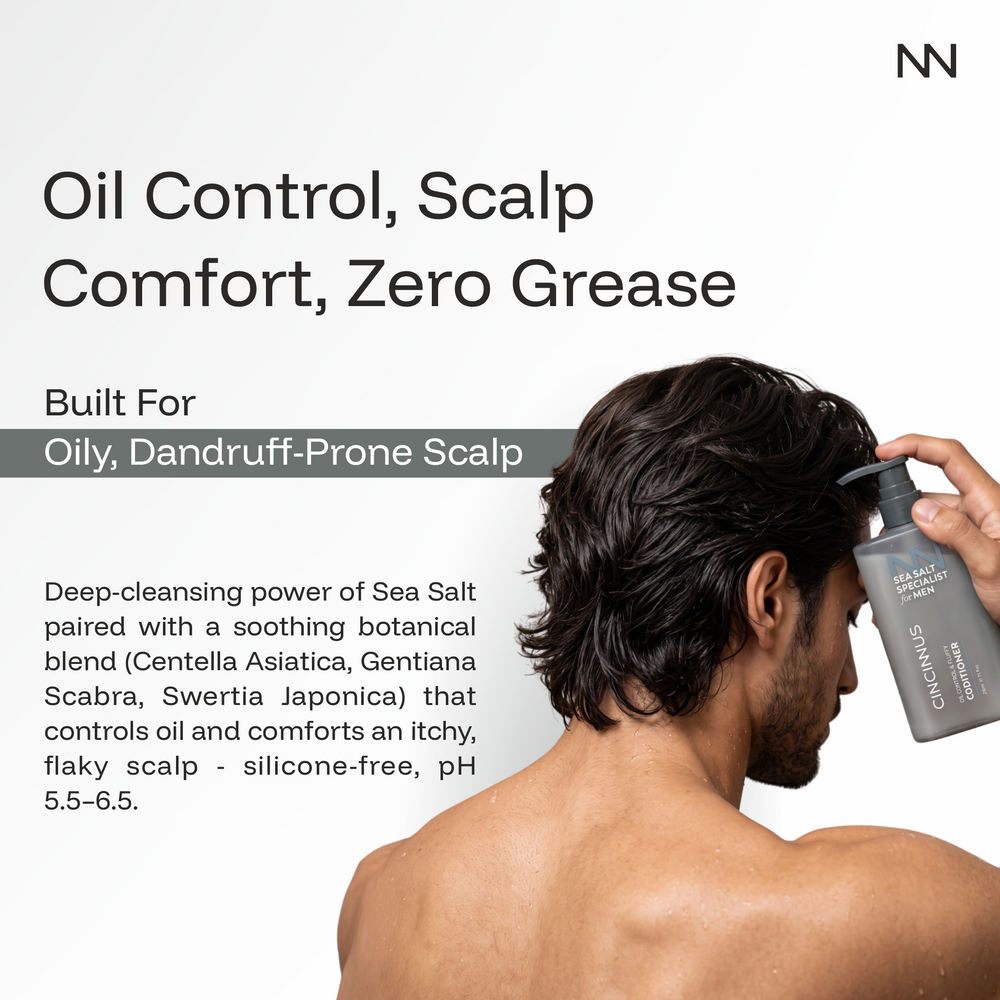 Sea Salt Oil Control & Fluffy Conditioner | For Men | Lightweight Conditioner for Oily Scalp & Flat Hair