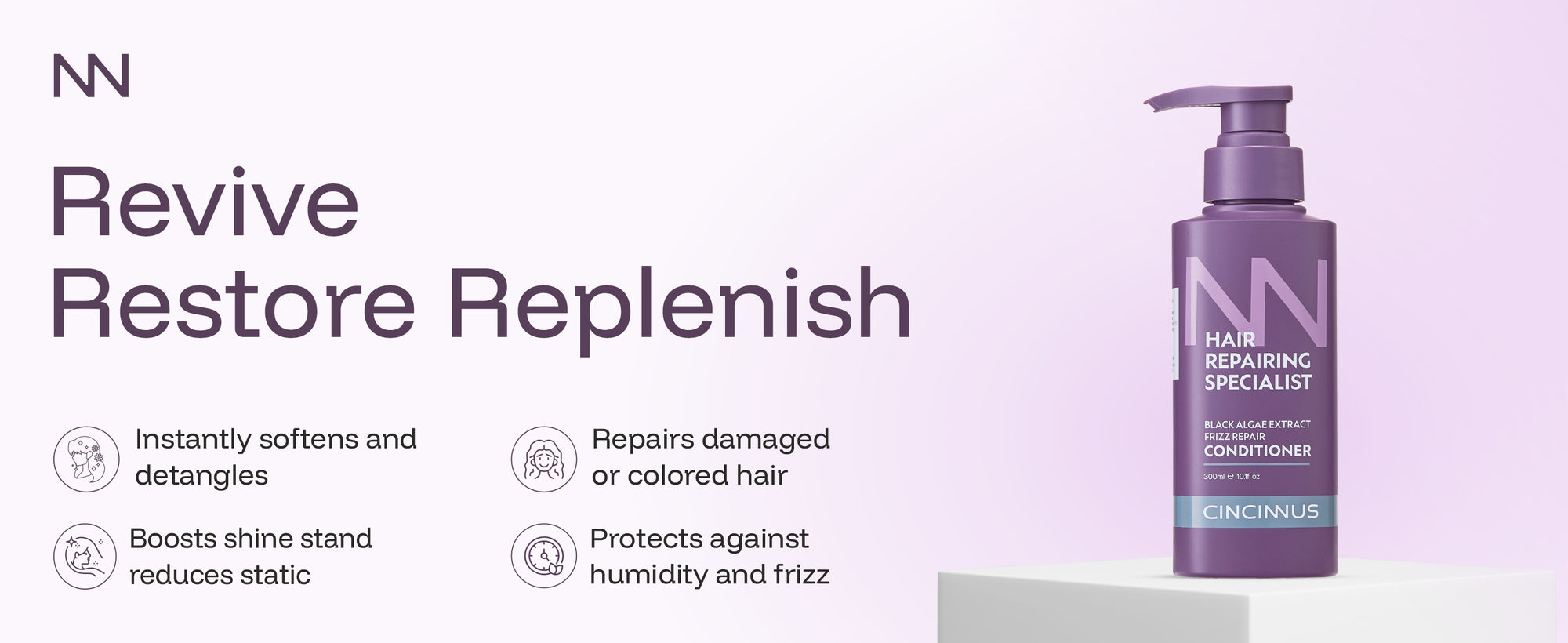 Frizz Repair Conditioner | Black Algae Extract | Smoothens & Controls Frizz | Nourishing Conditioner for Dry & Frizzy Hair