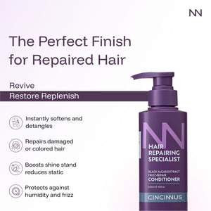 Frizz Repair Shampoo & Conditioner Combo | Black Algae Extract | Anti-Frizz, Smooth & Deep Nourishing Hair Care for Dry & Damaged Hair