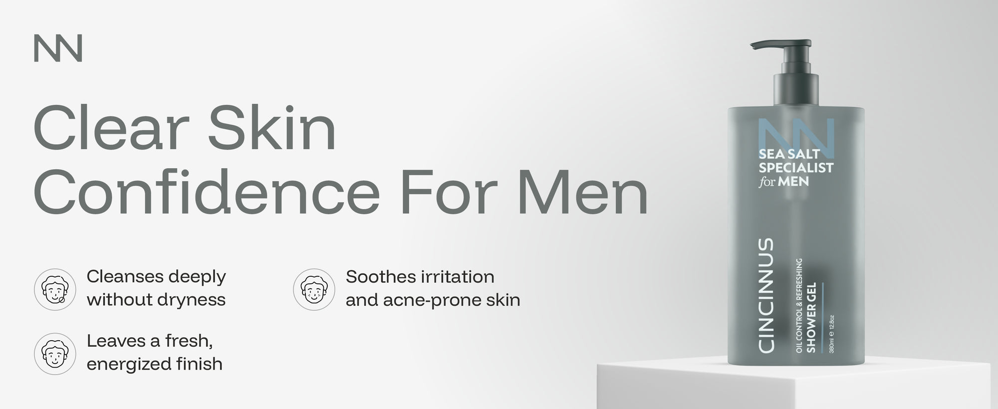 Oil Control Refreshing Shower Gel | Deep Cleansing Body Wash | Controls Excess Oil & Refreshes Skin | Ideal for Oily Skin, For Men