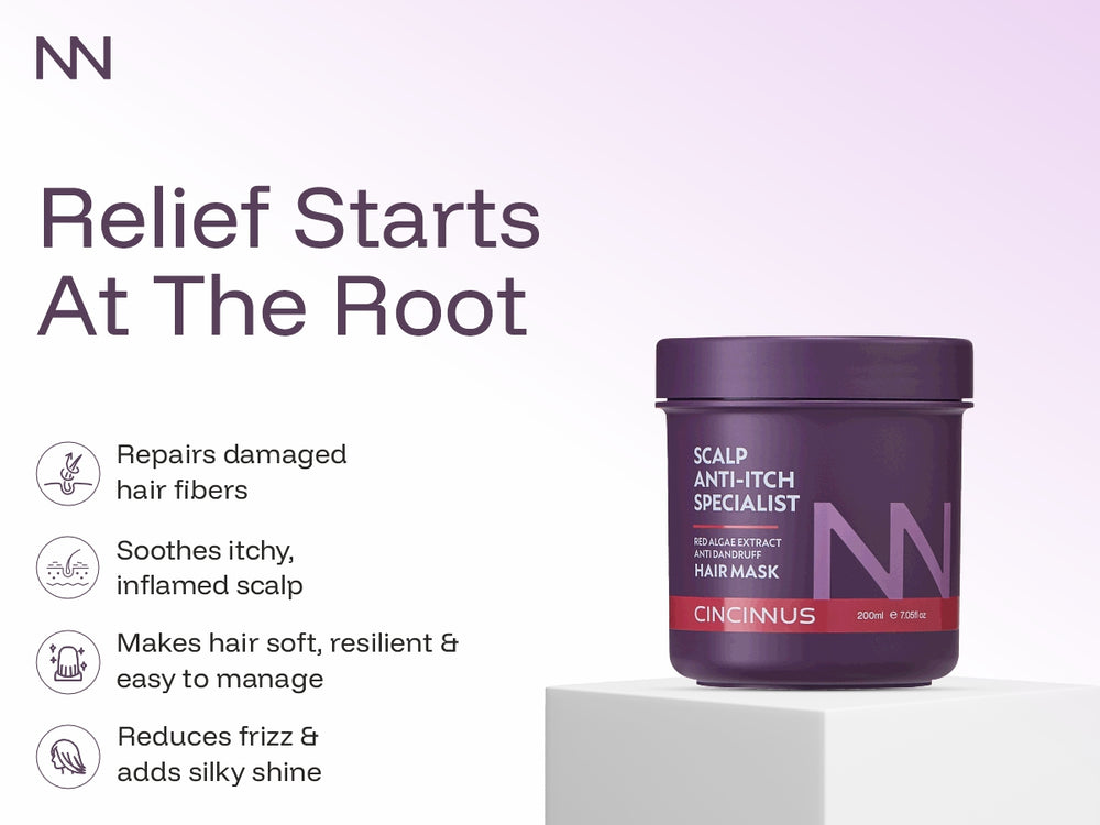 Anti-Itch Anti-Dandruff Hair Mask | Red Algae Extract | Soothes Itchy Scalp & Controls Dandruff | Intensive Scalp Care Treatment