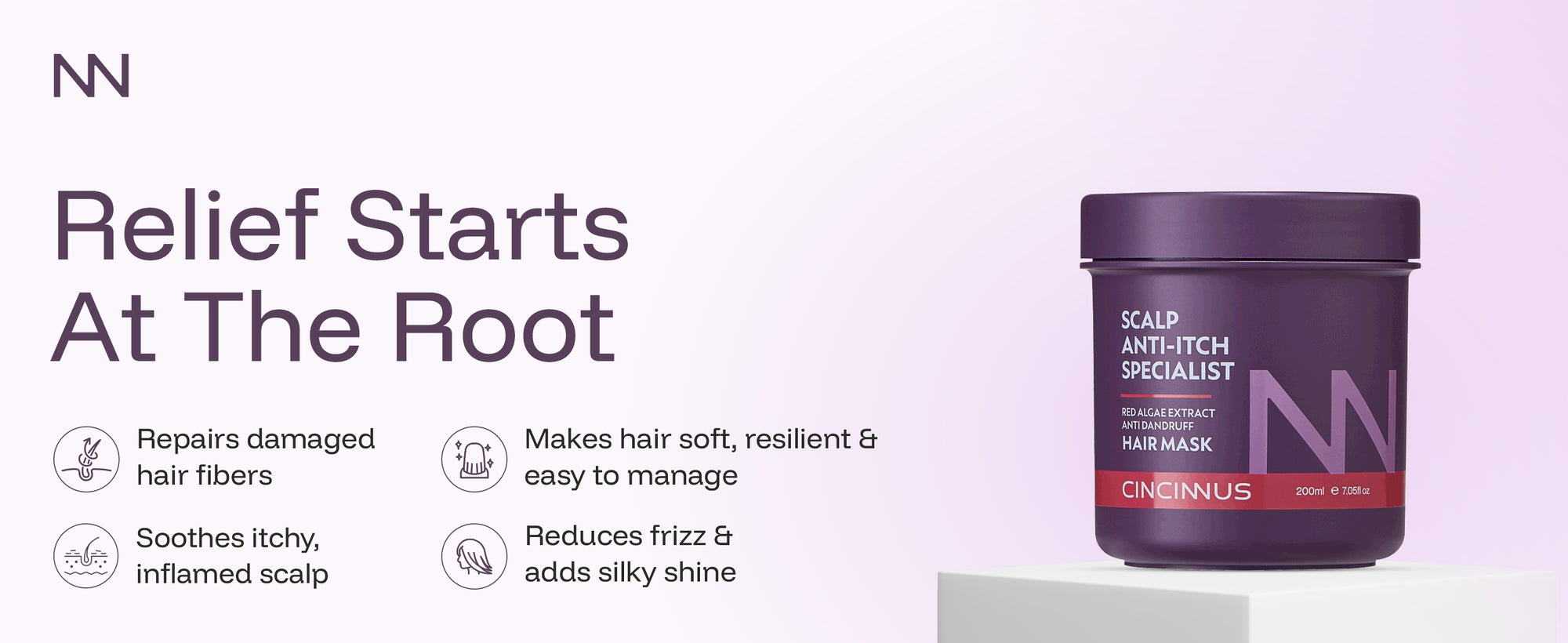 Anti-Itch Anti-Dandruff Hair Mask | Red Algae Extract | Soothes Itchy Scalp & Controls Dandruff | Intensive Scalp Care Treatment