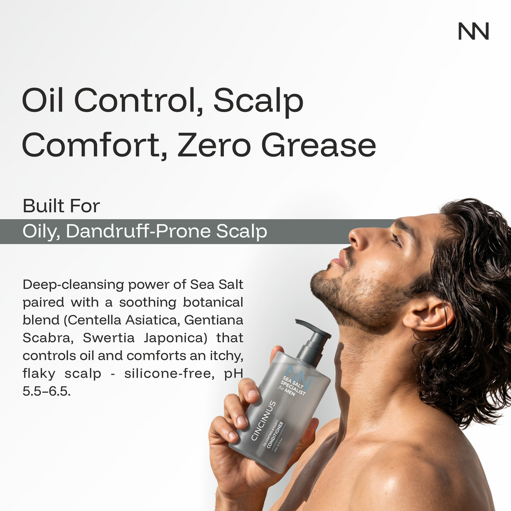 Sea Salt Oil Control & Fluffy Conditioner | For Men | Lightweight Conditioner for Oily Scalp & Flat Hair