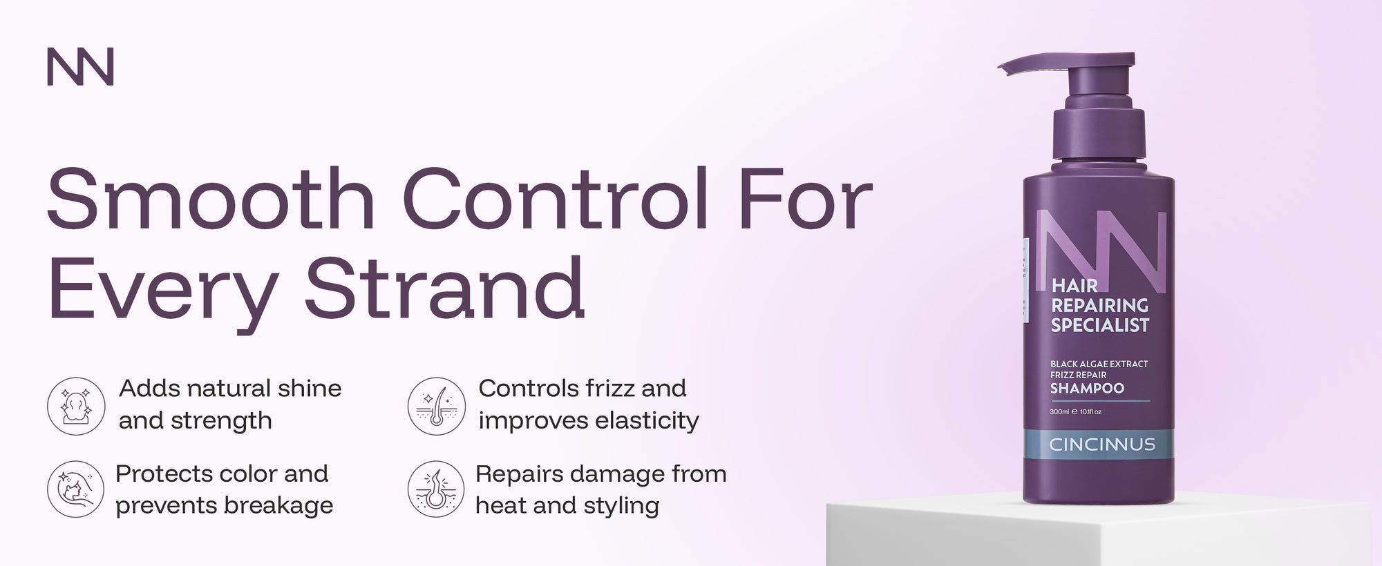 Frizz Repair Shampoo | Black Algae Extract | Smooth & Anti-Frizz Hair Care | Nourishing Shampoo for Dry & Frizzy Hair