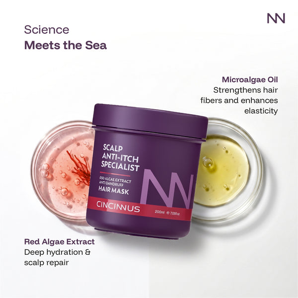 Anti-Itch Anti-Dandruff Hair Mask | Red Algae Extract | Soothes Itchy Scalp & Controls Dandruff | Intensive Scalp Care Treatment