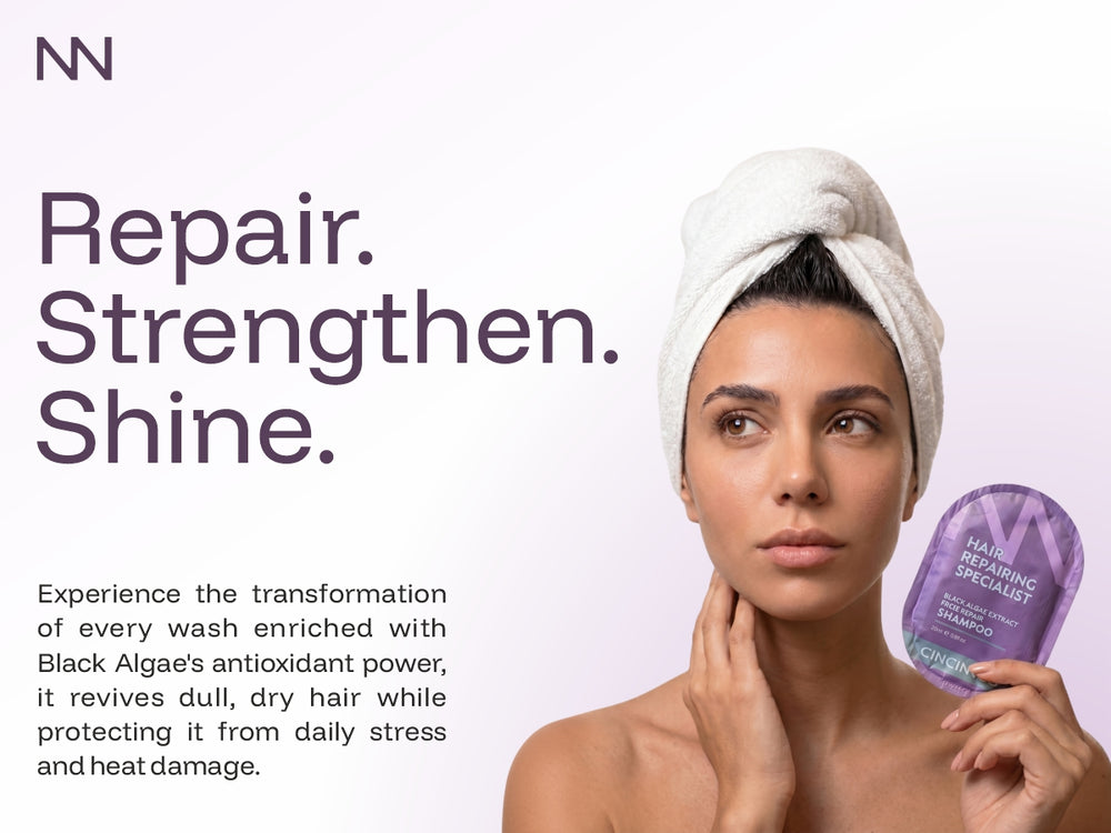 Black Algae Extract Frizz Repair Travel Duo (5 Shampoo + 5 Conditioner).