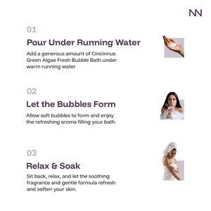 Scent Fresh Bubble Bath | Green Algae Extract | Refreshing & Moisturizing Bath Gel | Gentle Cleanse for All Skin Types