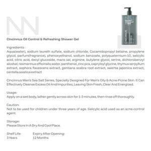 Oil Control Refreshing Shower Gel | Deep Cleansing Body Wash | Controls Excess Oil & Refreshes Skin | Ideal for Oily Skin, For Men