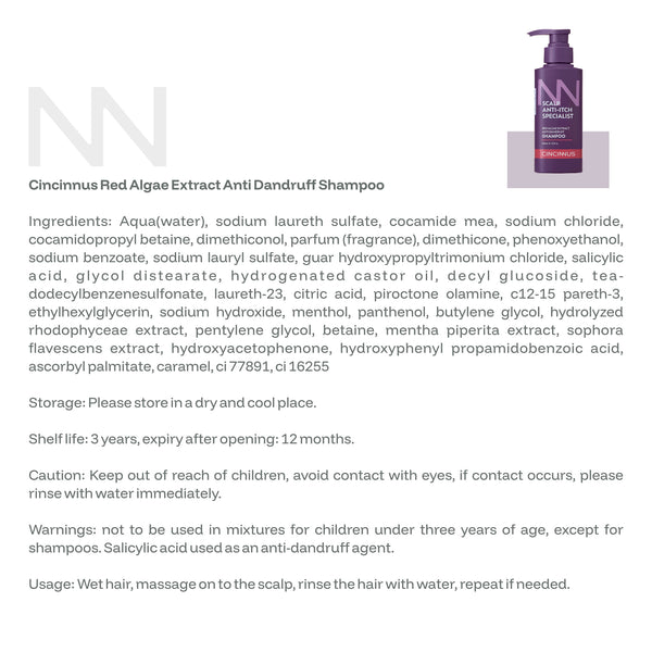 Anti-Dandruff Shampoo | Red Algae Extract | Controls Dandruff, Itchy & Flaky Scalp | Gentle Daily Use Shampoo for All Hair Types