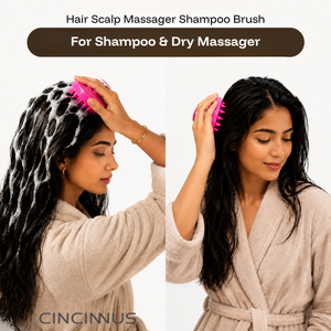 Scalp Massager for Hair Growth and Relaxation, Handheld Head Massager (Pack of 2) (WHITE & PINK, Scalp Massager) (Pink & White)