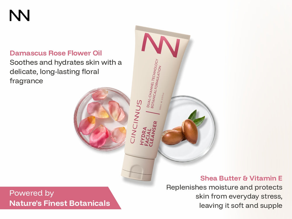 Hydra Facial Cleanser | Damascus Rose Oil & Shea Butter | Hydrating Face Wash for Soft, Refreshed Skin