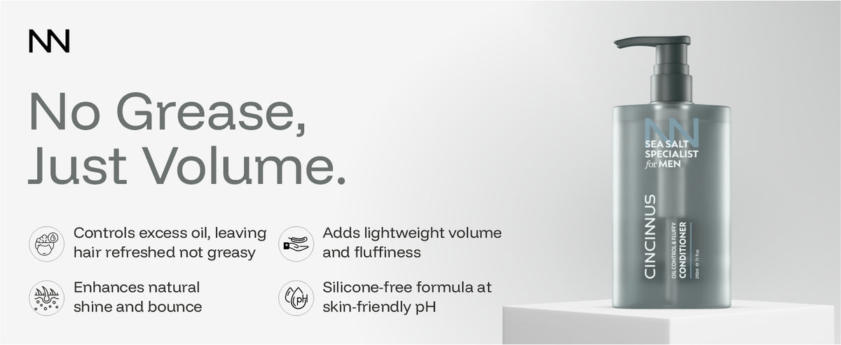 Sea Salt Oil Control & Fluffy Conditioner | For Men | Lightweight Conditioner for Oily Scalp & Flat Hair