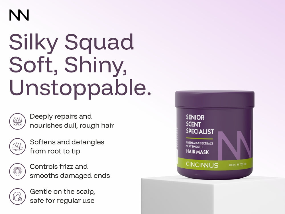 Silky Smooth Hair Mask | Green Algae Extract | Deep Repair for Soft, Shiny Hair | Intensive Hair Mask for Dull & Rough Hair