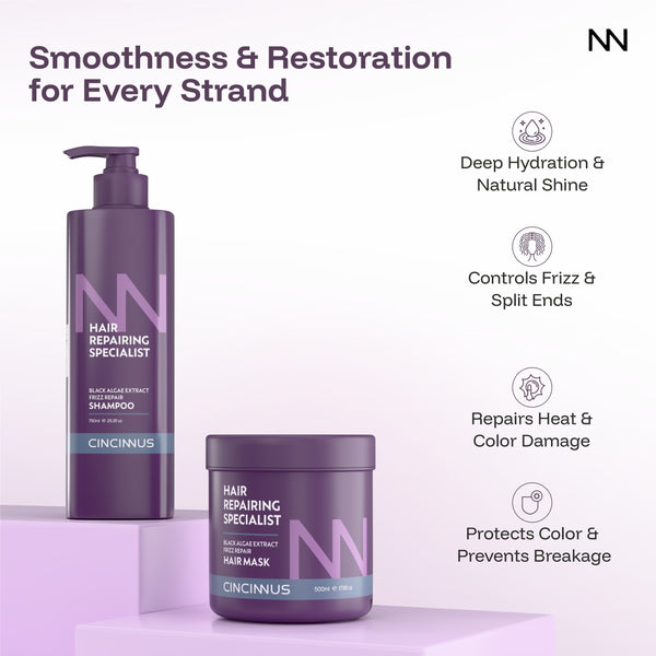 Frizz Repair Shampoo & Hair Mask Combo #750ml+500ml
