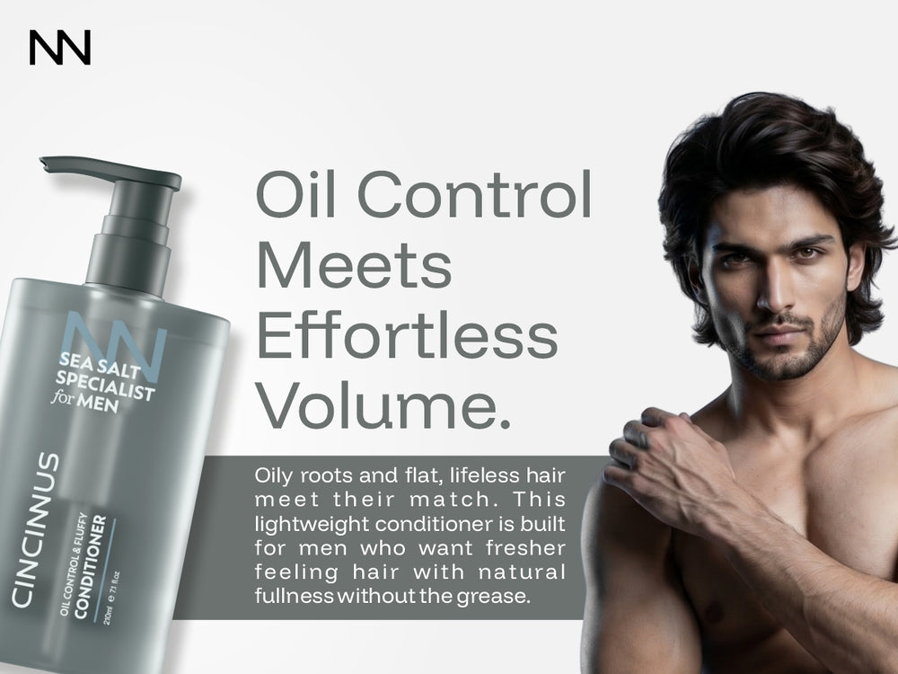 Sea Salt Oil Control & Fluffy Conditioner | For Men | Lightweight Conditioner for Oily Scalp & Flat Hair