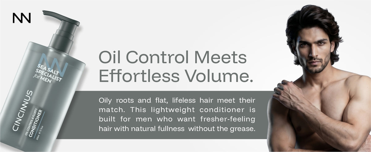 Sea Salt Oil Control & Fluffy Conditioner | For Men | Lightweight Conditioner for Oily Scalp & Flat Hair