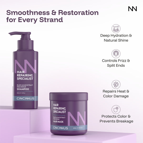 Frizz Repair Shampoo & Hair Mask Combo #300ml+200ml