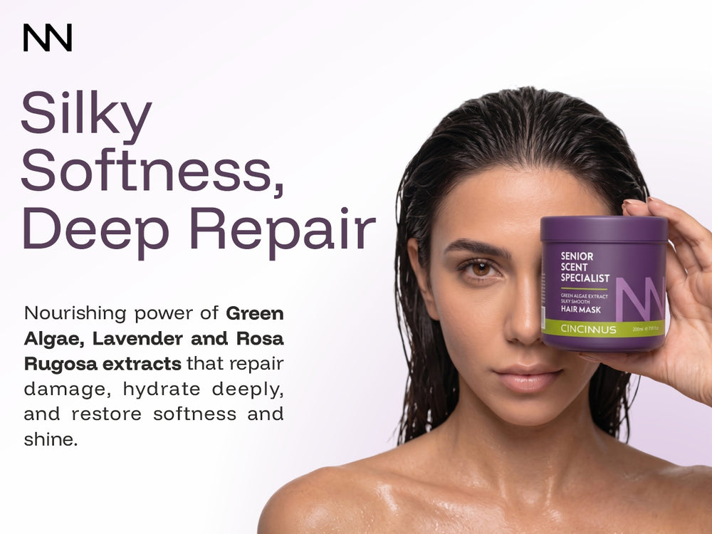 Silky Smooth Hair Mask | Green Algae Extract | Deep Repair for Soft, Shiny Hair | Intensive Hair Mask for Dull & Rough Hair