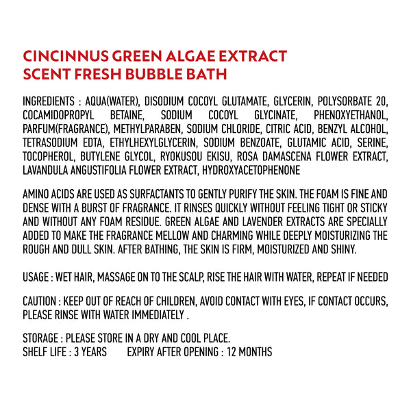 Scent Fresh Bubble Bath (Green Algae Extract)