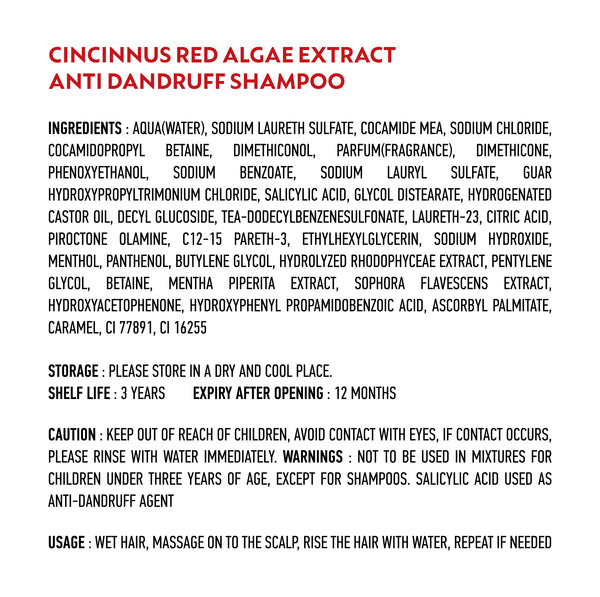 Anti Dandruff Shampoo (Red Algae Extract)