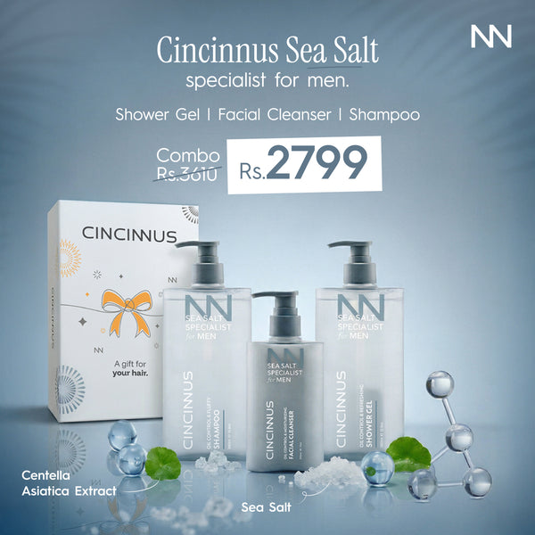 Men's Combo Oil control and Fluffy shampoo + Shower Gel + Facial Cleanser