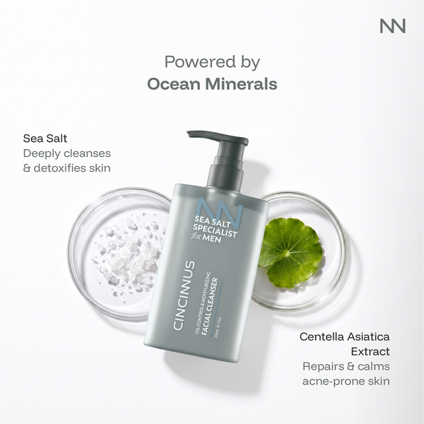 Oil Control Facial Cleanser | Deep Cleansing Face Wash with Moisturizing Care | Controls Excess Oil | For Oily & Acne-Prone Skin, For Men