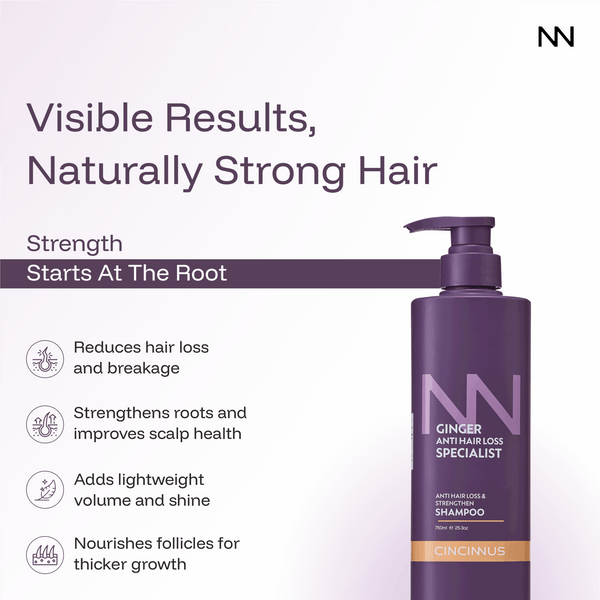 Anti Hair Loss & Strengthening Shampoo | Helps Reduce Hair Fall & Strengthen Roots | Daily Use Shampoo for Weak & Thinning Hair - CINCINNUS