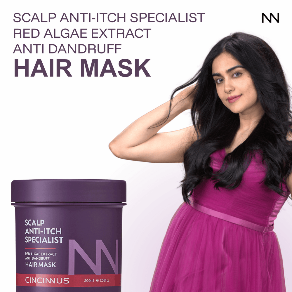 Anti-Itch Anti-Dandruff Hair Mask | Red Algae Extract | Soothes Itchy Scalp & Controls Dandruff | Intensive Scalp Care Treatment - CINCINNUS