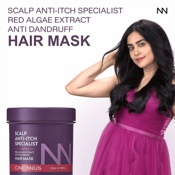 Anti-Itch Anti-Dandruff Hair Mask | Red Algae Extract | Soothes Itchy Scalp & Controls Dandruff | Intensive Scalp Care Treatment - CINCINNUS