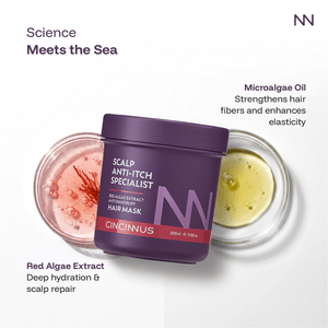 Anti-Itch Anti-Dandruff Hair Mask | Red Algae Extract | Soothes Itchy Scalp & Controls Dandruff | Intensive Scalp Care Treatment - CINCINNUS