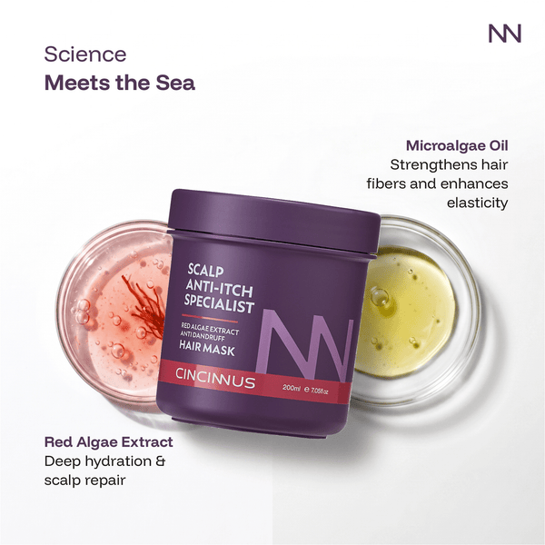 Anti-Itch Anti-Dandruff Hair Mask | Red Algae Extract | Soothes Itchy Scalp & Controls Dandruff | Intensive Scalp Care Treatment - CINCINNUS
