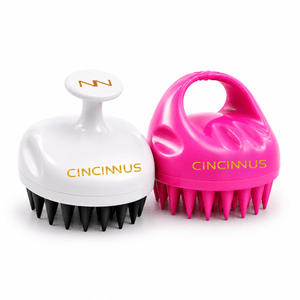 *For Couple* Scalp Massager for Hair Growth and Relaxation, Handheld Head Massager (Pack of 2) (WHITE & PINK, Scalp Massager) (Pink & White) - CINCINNUS