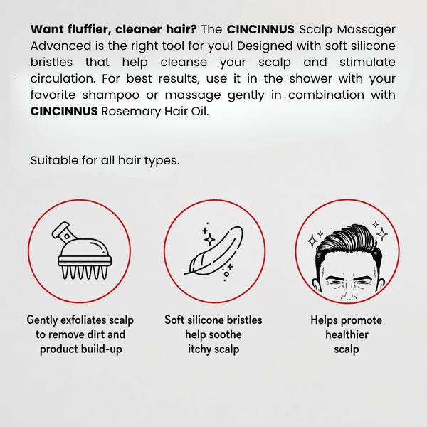 *For Him* Scalp Massager for Hair Growth and Relaxation, Handheld Head Massager (WHITE, Scalp Massager) (WHITE) - CINCINNUS