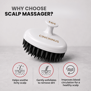 *For Him* Scalp Massager for Hair Growth and Relaxation, Handheld Head Massager (WHITE, Scalp Massager) (WHITE) - CINCINNUS