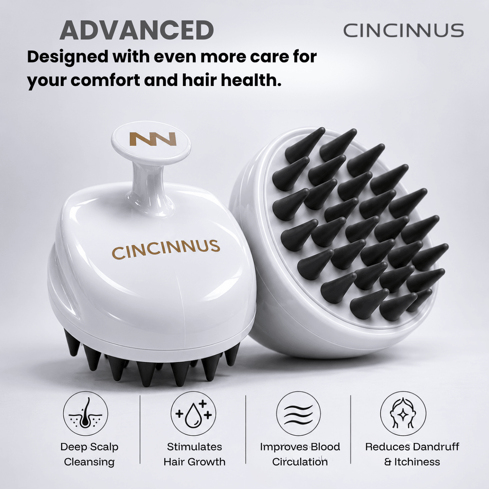 *For Him* Scalp Massager for Hair Growth and Relaxation, Handheld Head Massager (WHITE, Scalp Massager) (WHITE) - CINCINNUS