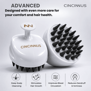 *For Him* Scalp Massager for Hair Growth and Relaxation, Handheld Head Massager (WHITE, Scalp Massager) (WHITE) - CINCINNUS