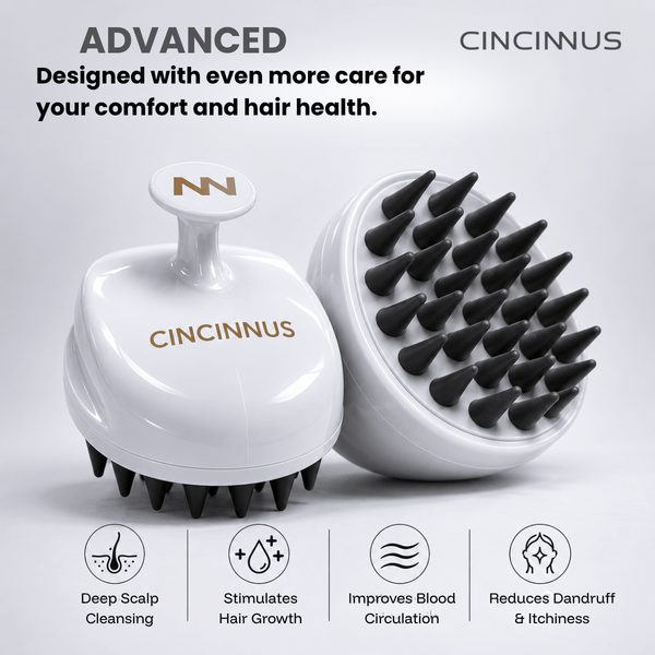 *For Him* Scalp Massager for Hair Growth and Relaxation, Handheld Head Massager (WHITE, Scalp Massager) (WHITE) - CINCINNUS