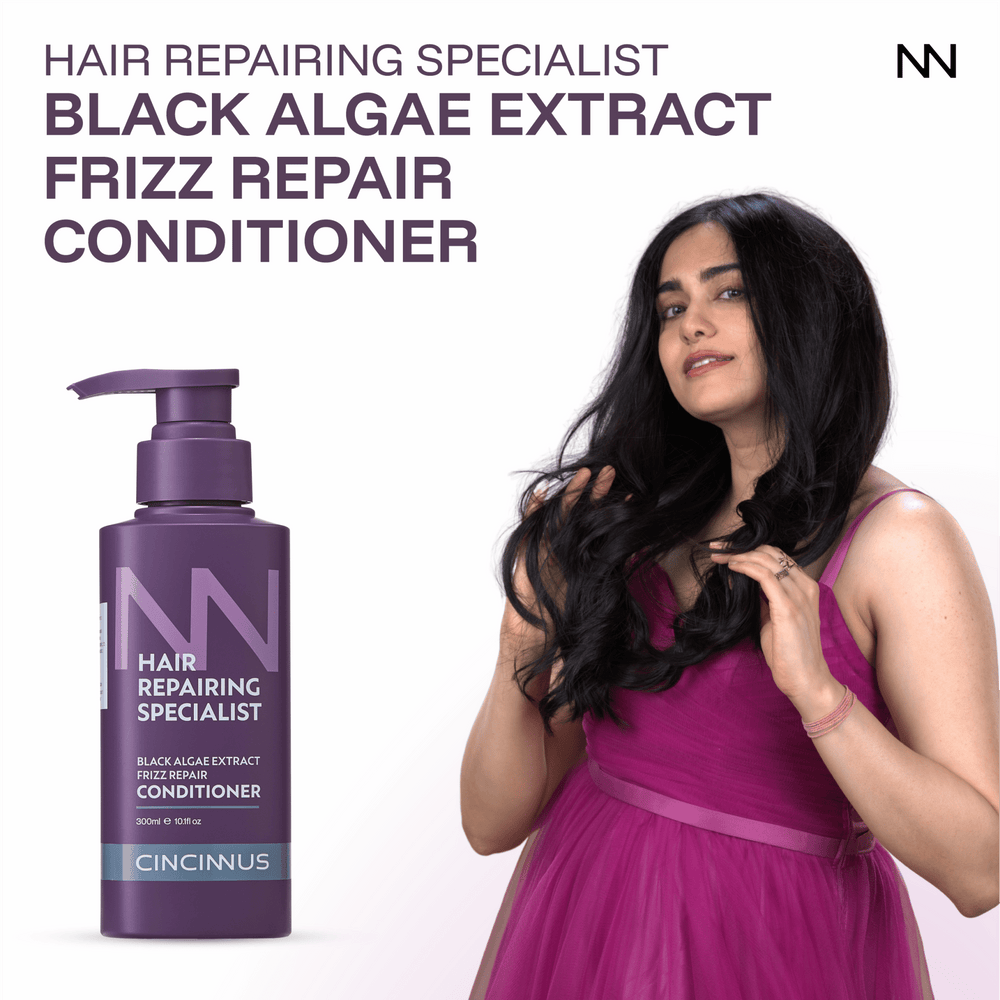 Frizz Repair Conditioner | Black Algae Extract | Smoothens & Controls Frizz | Nourishing Conditioner for Dry & Frizzy Hair - CINCINNUS